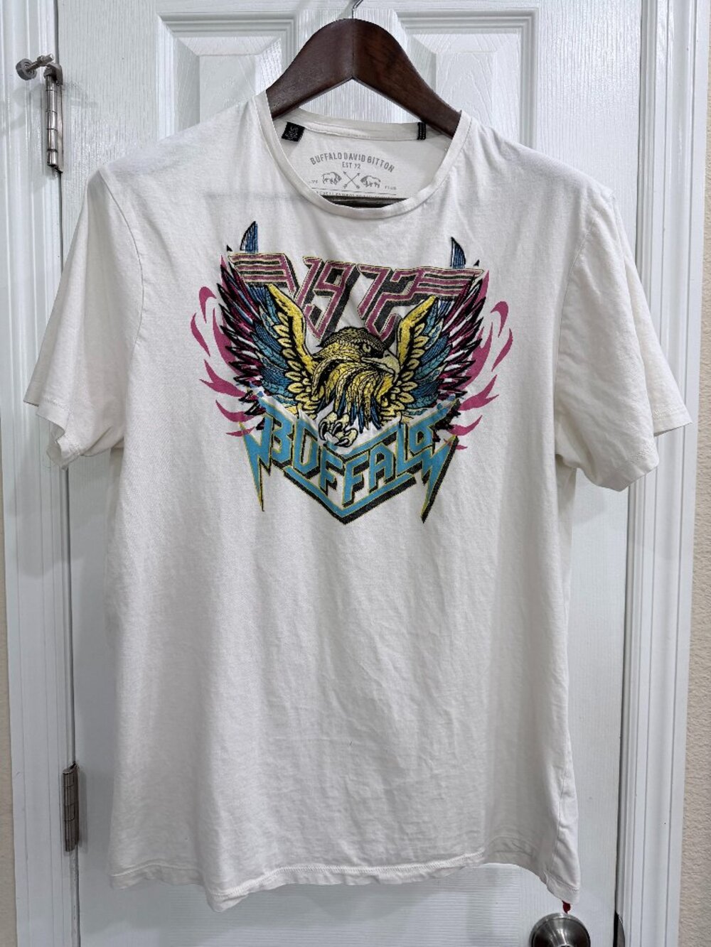 Buffalo David Bitton Men’s L Embroidered Eagle 1972 Graphic T Shirt Rocker